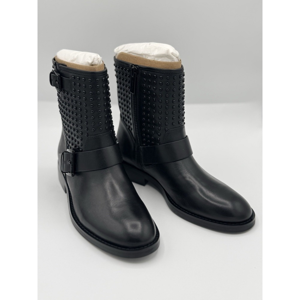 Michael‎ Kors Women's Black Leather Studded Moto/Biker Boots 5m NWB! Retail $295